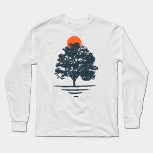 Minimalist Abstract Nature Art #35 Large Tree Long Sleeve T-Shirt